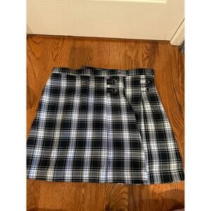 2 Lands End girls Plaid Box Pleat Uniform Skirt size 10